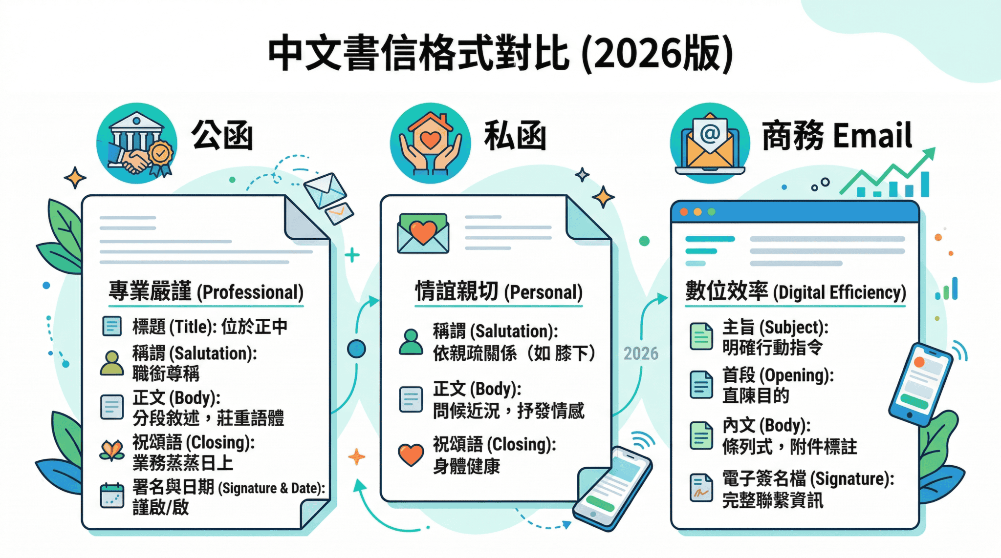 中文書信格式全攻略:公函、私函、Email 格式範本與寫作禮儀 - Go Hin Education 高軒教育